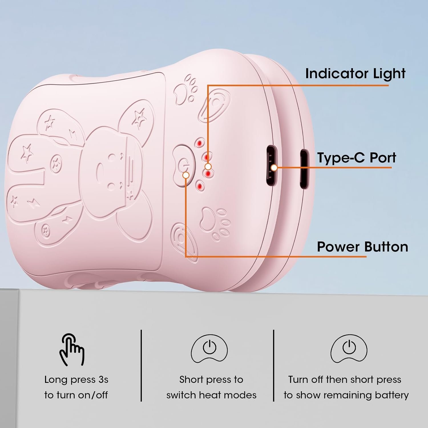 Rechargeable Hand Warmers 2 Pack, WXX 2 in 1 Electric Hand Warmer, 6000mAh Portable Pocket Warmers Dual-Sided Safe Heating, Electronic Winter Gifts for Men Women Kids, Golf, Outdoors, Fishing - Image 6