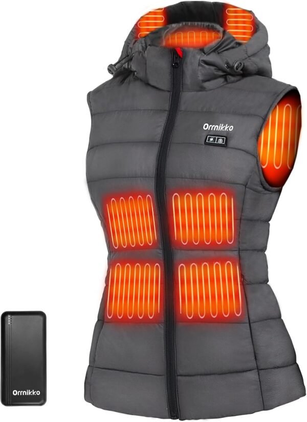 [2024 All-New] Heated Vest Women - Detachable Heated Hood, With 7.4V 16000mAh Battery Pack, Womens Heated Vest - Image 2
