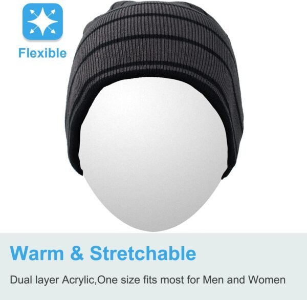 Rotibox Bluetooth Beanie Hat Wireless Headphone for Outdoor Sports Xmas Gifts - Image 3