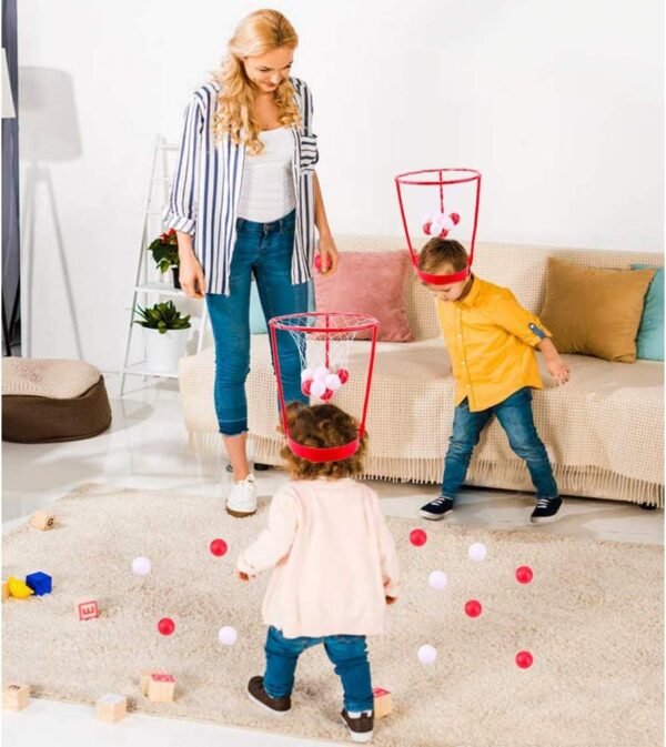 2 Pack Head Hoop Basketball Party Game for Kids and Adults, Adjustable Basket Net Headband with 20 Balls for Carnival Party Birthday Party Family Indoor Outdoor Game - Image 6