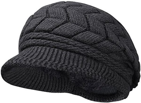 HINDAWI Women Winter Warm Knit Hat Wool Snow Ski Caps with Visor - Image 3