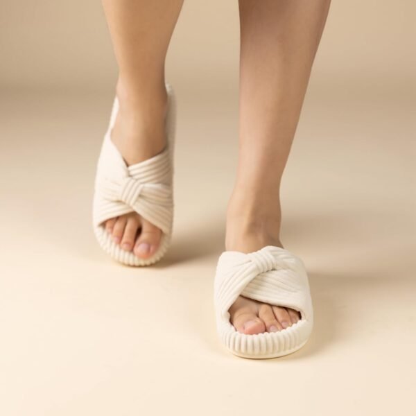 Chantomoo Slippers for Women Memory Foam House Bedroom Corduroy Bow Crossbands Slide Slipper Shoes Comfy Trendy Gift Slippers - Image 8
