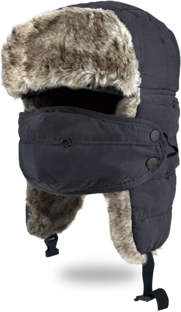 BROTOU Trapper Hat, Winter Warm Trooper Hats with Ear Flaps and Mask, Winter Hat for Men/Women, Fur Lined Ushanka Hat - Image 2