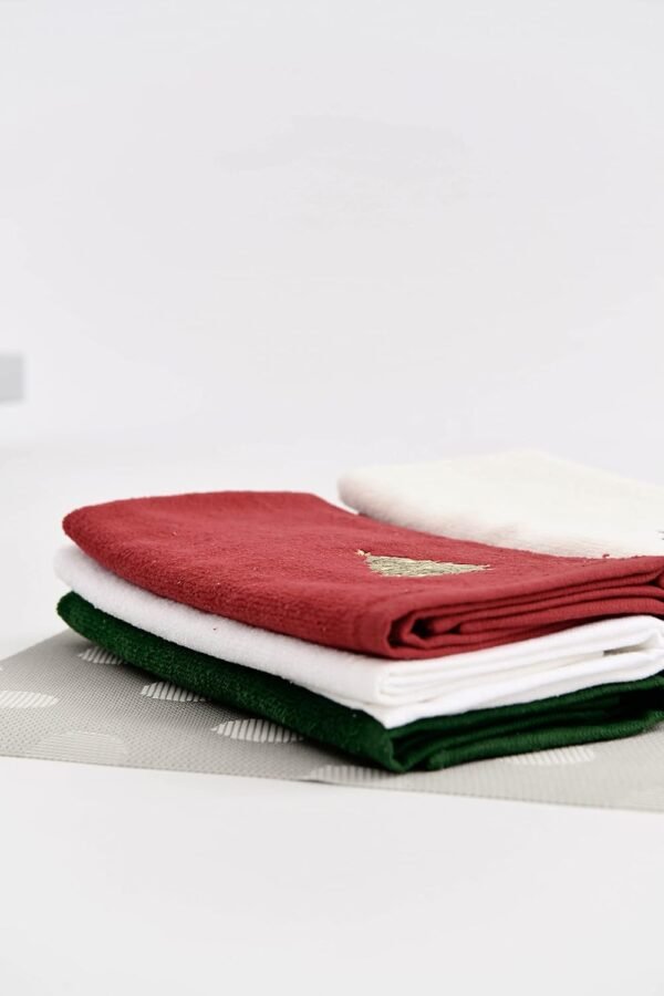 （2024 New Thickening） Christmas Hand Towels for Kitchen and Bathroom, 12x18 Cotton, High Absorbency, Christmas Holiday Decorative Dishwashing Towels Hand Towels 3-Pack Gift Set - Image 5