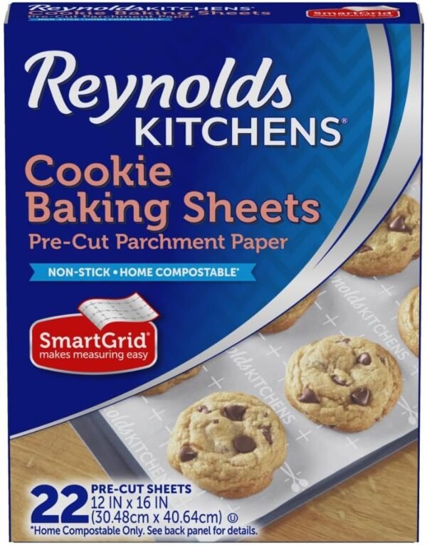 Reynolds Kitchens Cookie Baking Sheets, Pre-Cut Parchment Paper, 22 Sheets (Pack of 1) - Image 2