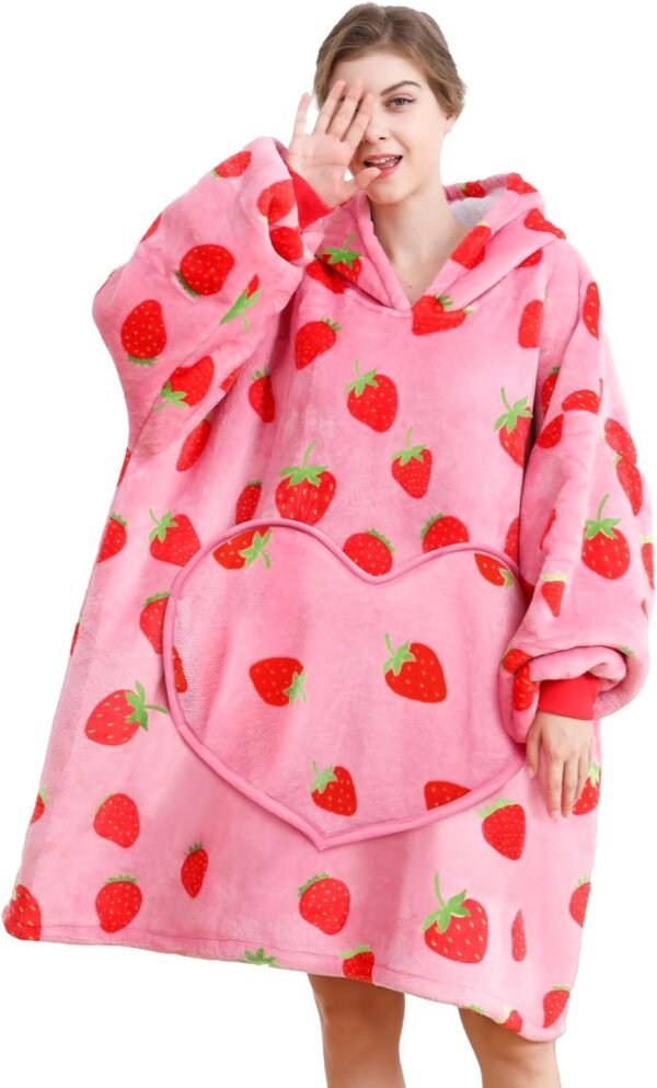Wearable Blanket is Oversized Fluffy and Comfortable Plush Blanket，Warm Sherpa Sweatshirt，One Size for All - Image 2