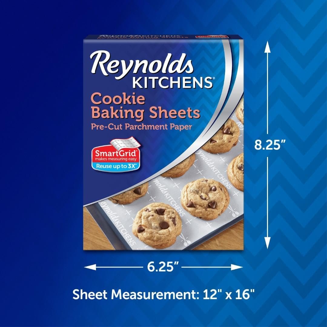 Reynolds Kitchens Cookie Baking Sheets, Pre-Cut Parchment Paper, 22 Sheets (Pack of 1) - Image 3