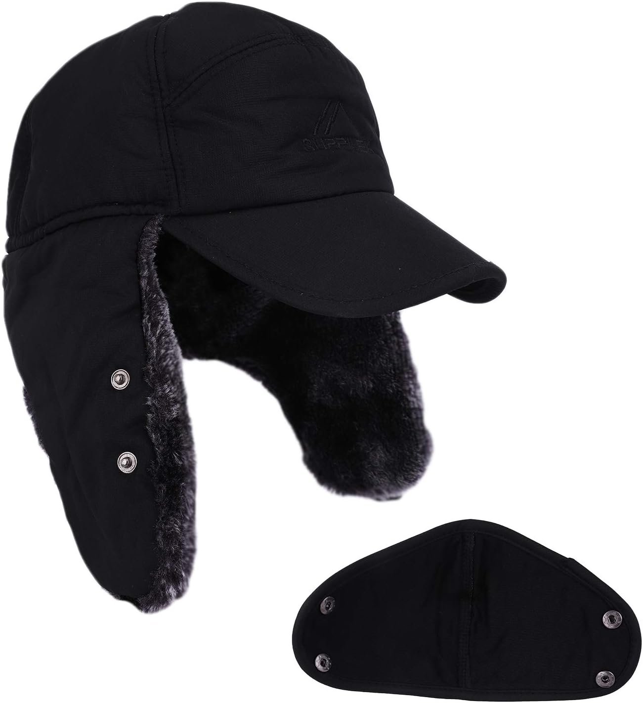 Winter 3 in 1 Thermal Fur Lined Trapper Hat with Ear Flap Full Face Warmer Cover Windproof Cycling Motorcycle Headwear - Image 3