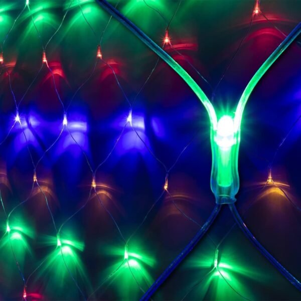 kemooie 198 LED Christmas Net Lights, 9.8FT x 6.6FT Plug in Mesh Lights, Connectable 8 Twinkle Modes Waterproof String Lights for Garden Bush Window Christmas Decorations (Multicolor) - Image 7