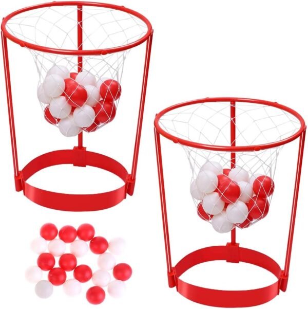 2 Pack Head Hoop Basketball Party Game for Kids and Adults, Adjustable Basket Net Headband with 20 Balls for Carnival Party Birthday Party Family Indoor Outdoor Game - Image 2