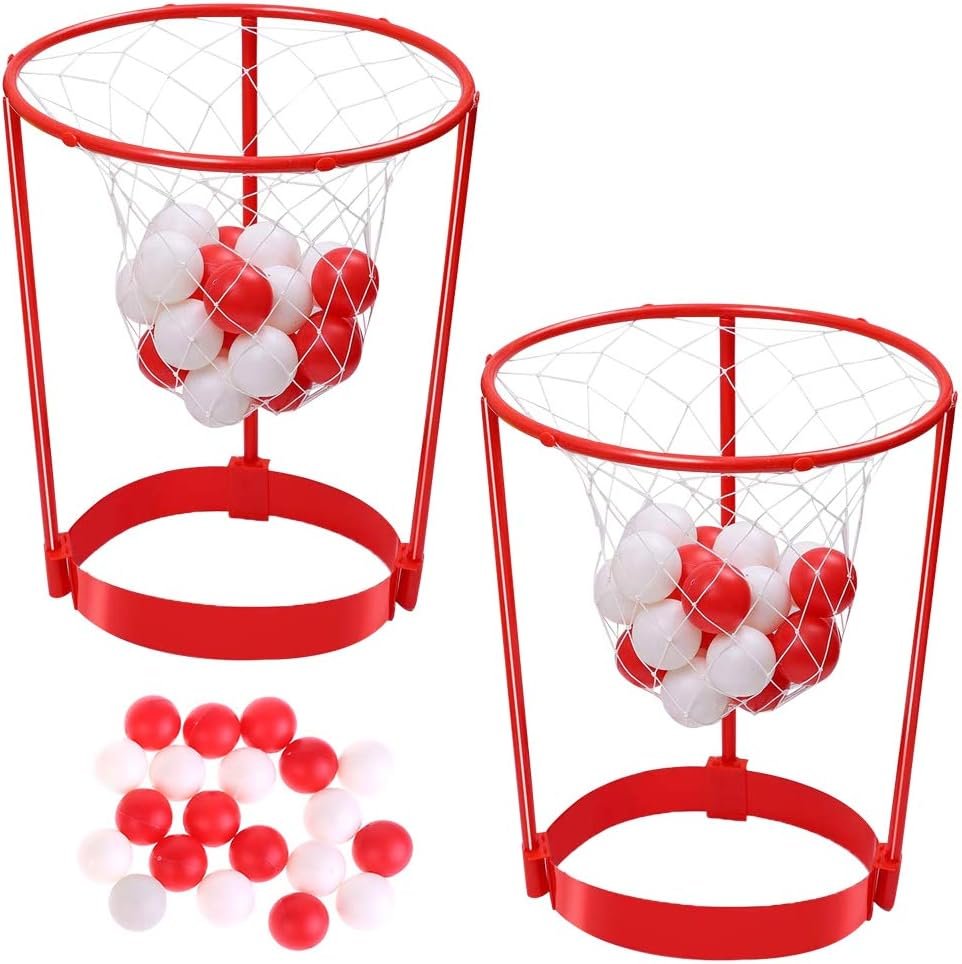 2 Pack Head Hoop Basketball Party Game for Kids and Adults, Adjustable Basket Net Headband with 20 Balls for Carnival Party Birthday Party Family Indoor Outdoor Game - Image 2