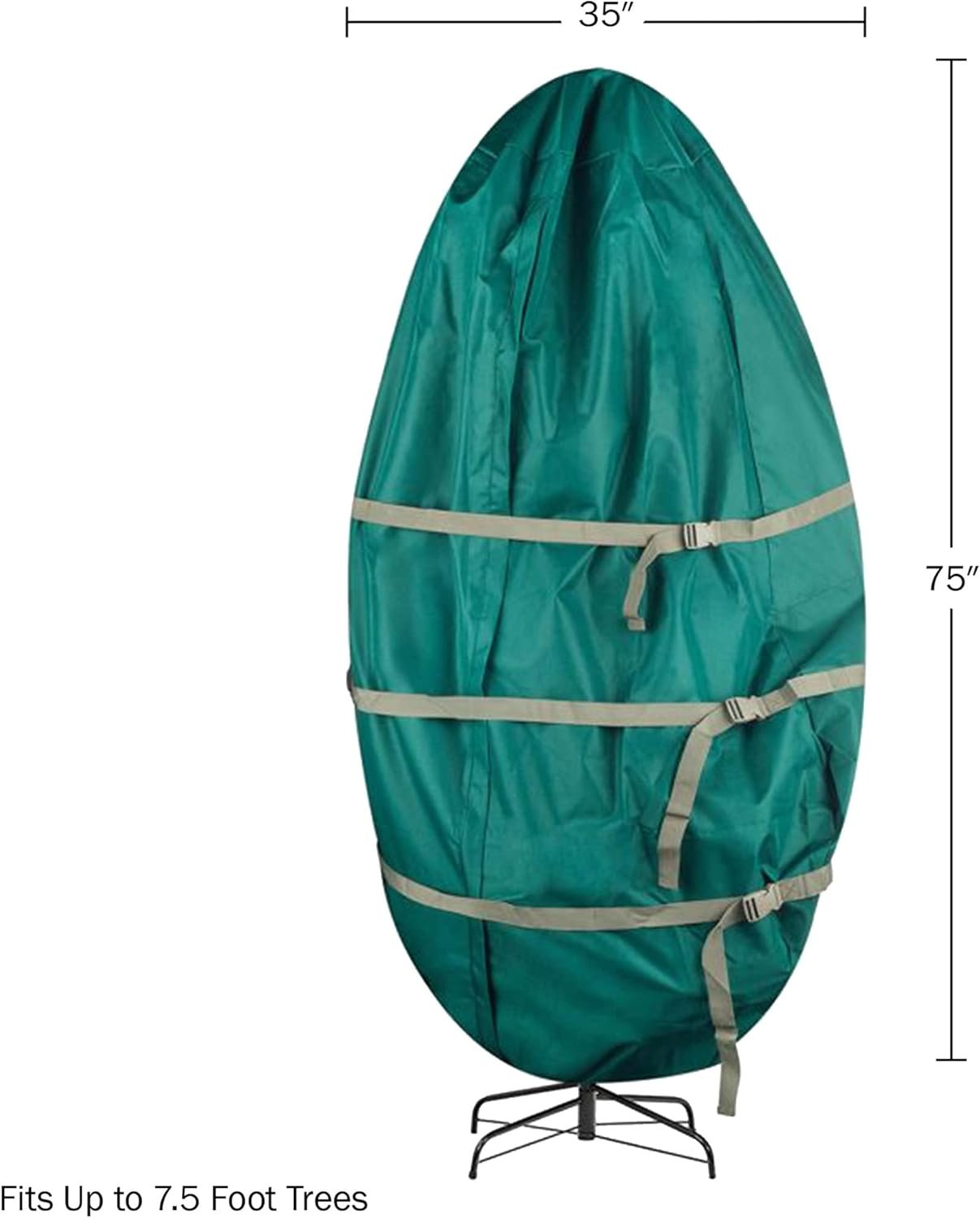 Upright Christmas Tree Storage Bag - Canvas Cover for 7.5-Foot Artificial Trees, Inflatables, and Christmas Decorations by Tiny Tim Totes (Green) - Image 6