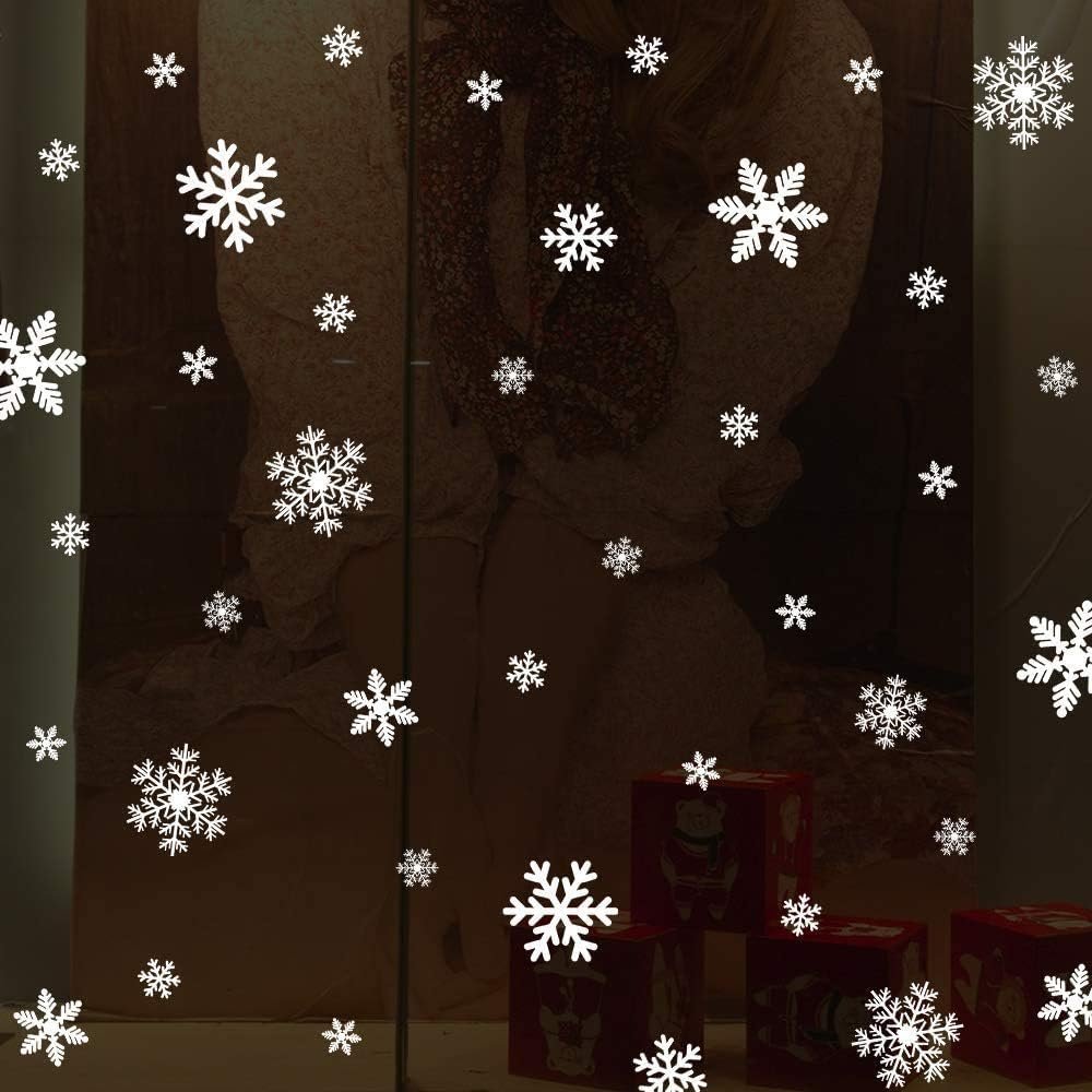 LUDILO 135Pcs Christmas Window Clings Snowflakes Window Decals Static Window Stickers for Christmas Decorations Window Décor Ornaments Xmas Party Supplies Thanksgiving Party Décor - Image 8