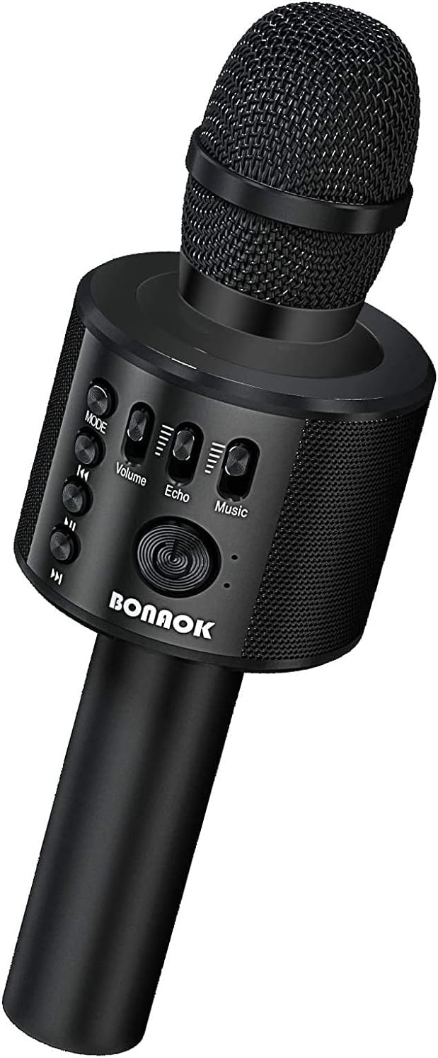 BONAOK Wireless Bluetooth Karaoke Microphone,3-in-1 Portable Handheld Karaoke Mic Speaker Machine Home Party Birthday for All Smartphones Q37 (Black) - Image 2
