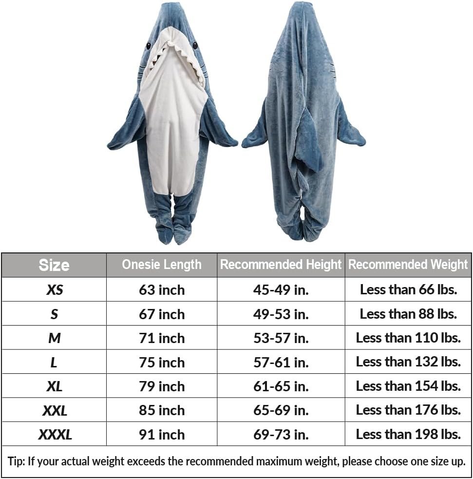 Shark Blanket Hoodie Onesie Adult & Kid, Wearable Shark Blanket, Shark Sleeping Bag, Soft Cozy Shark Onesie Costume - Image 6