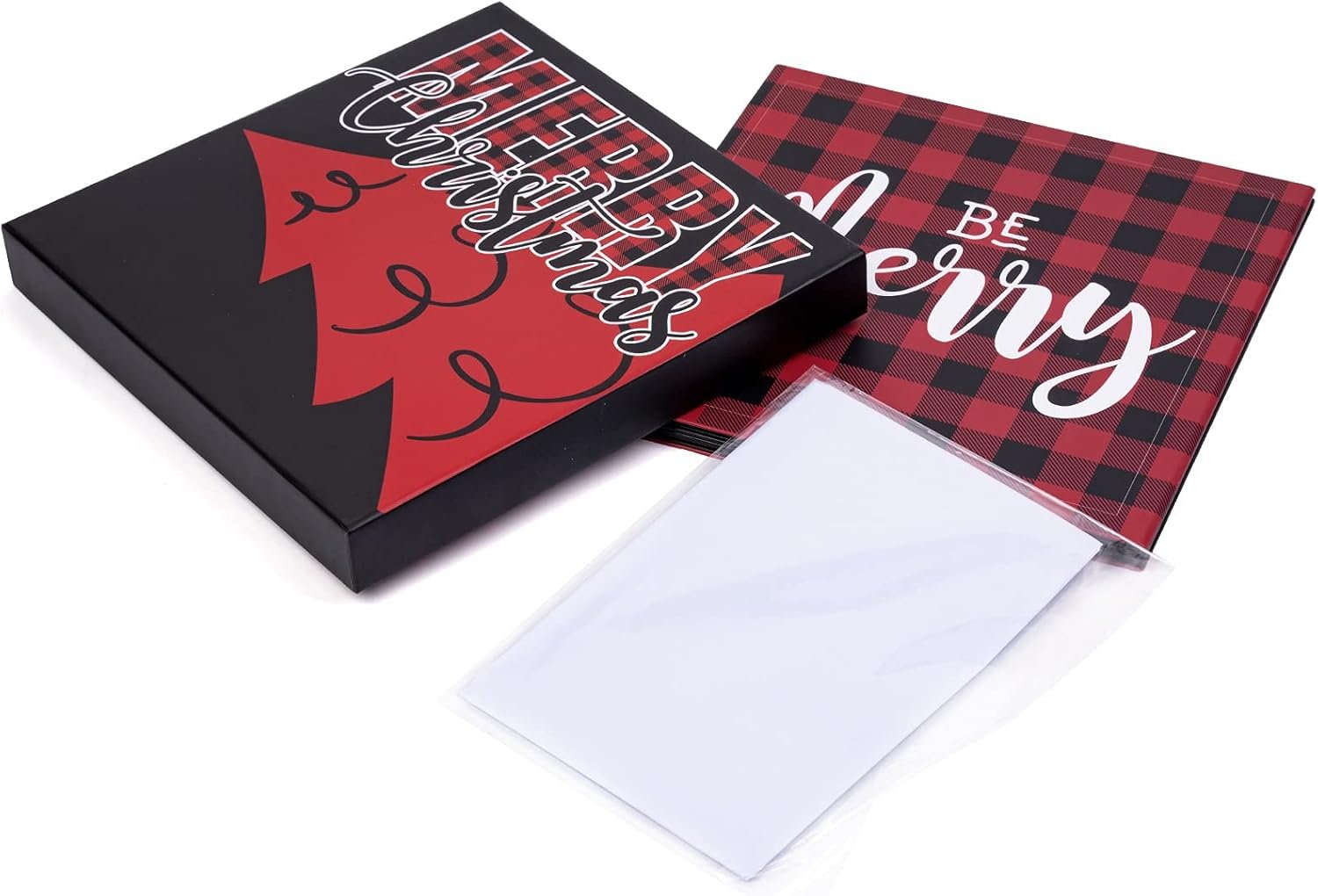WRAPAHOLIC 9" Christmas Gift Box with Lid - Red and Black Buffalo Plaid Design Gift Box and 2 Pcs Tissue Paper for Christmas, Holiday, Party, Gift Giving and More - Image 5