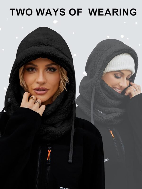 Balaclava Fleece Ski Mask for Men Women Winter Face Masks Windproof Hooded Scarf Cold Weather Hat Neck Warmer - Image 8