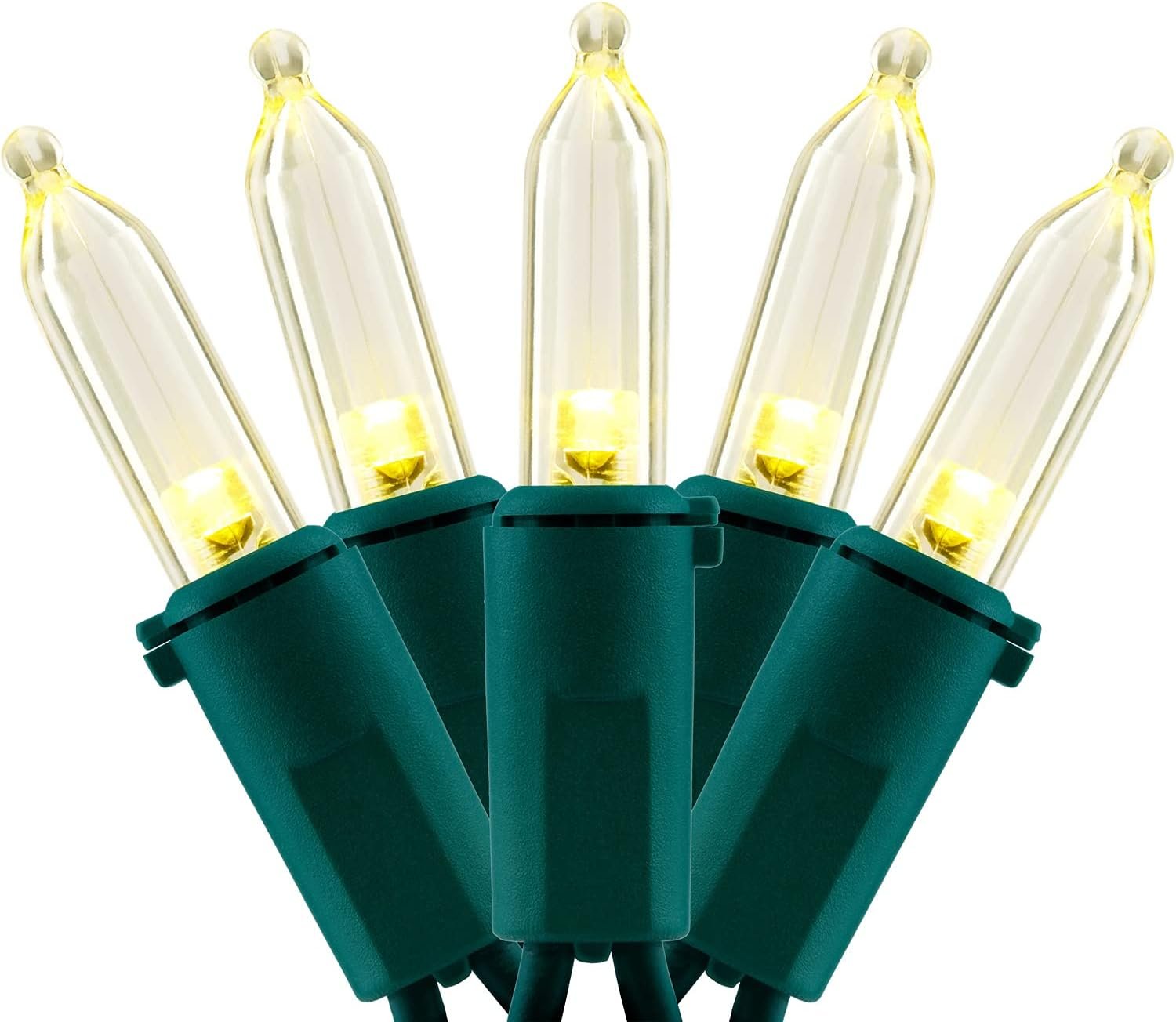 YULETIME 200 Count Warm White LED Christmas Lights, 66 Feet Green Wire UL Certified Commercial Grade Holiday String Light Set (Warm White) - Image 2