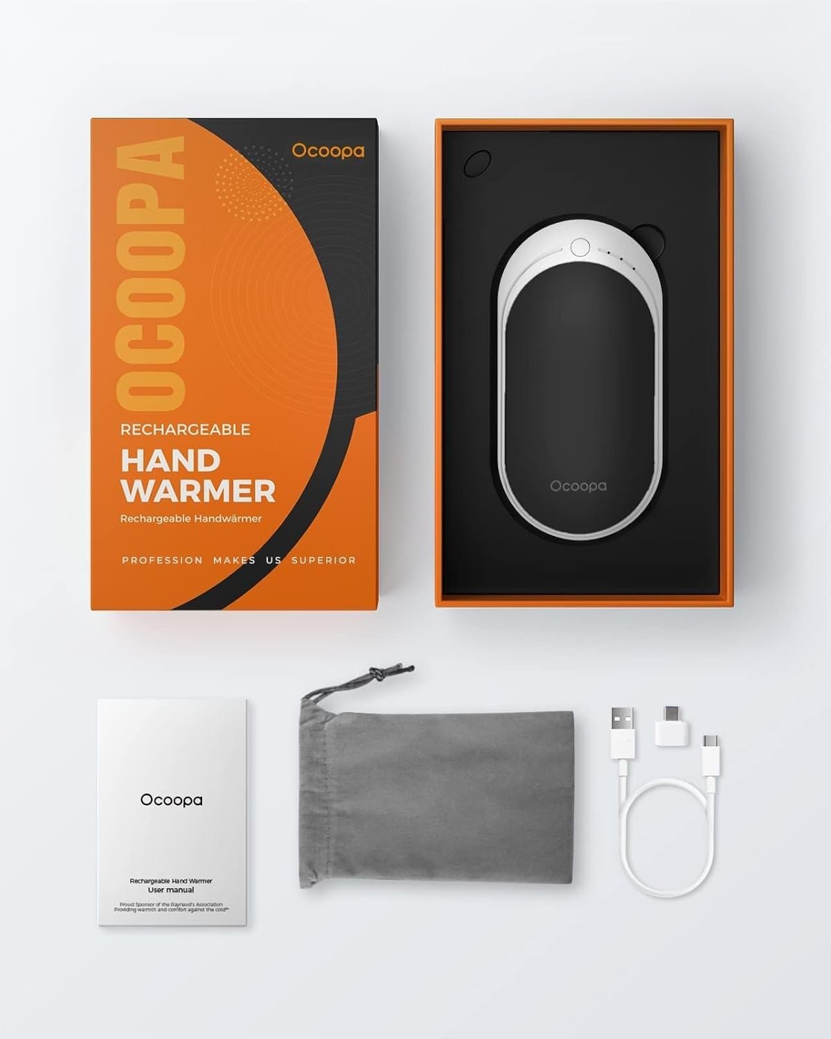 OCOOPA HotPal Rechargeable Hand Warmer, 5200mAh Electric Handwarmer,Portable Pocket Heater, Heat Therapy Great for Raynauds, Hunting, Golf, Camping, Women Mens Gifts - Image 7