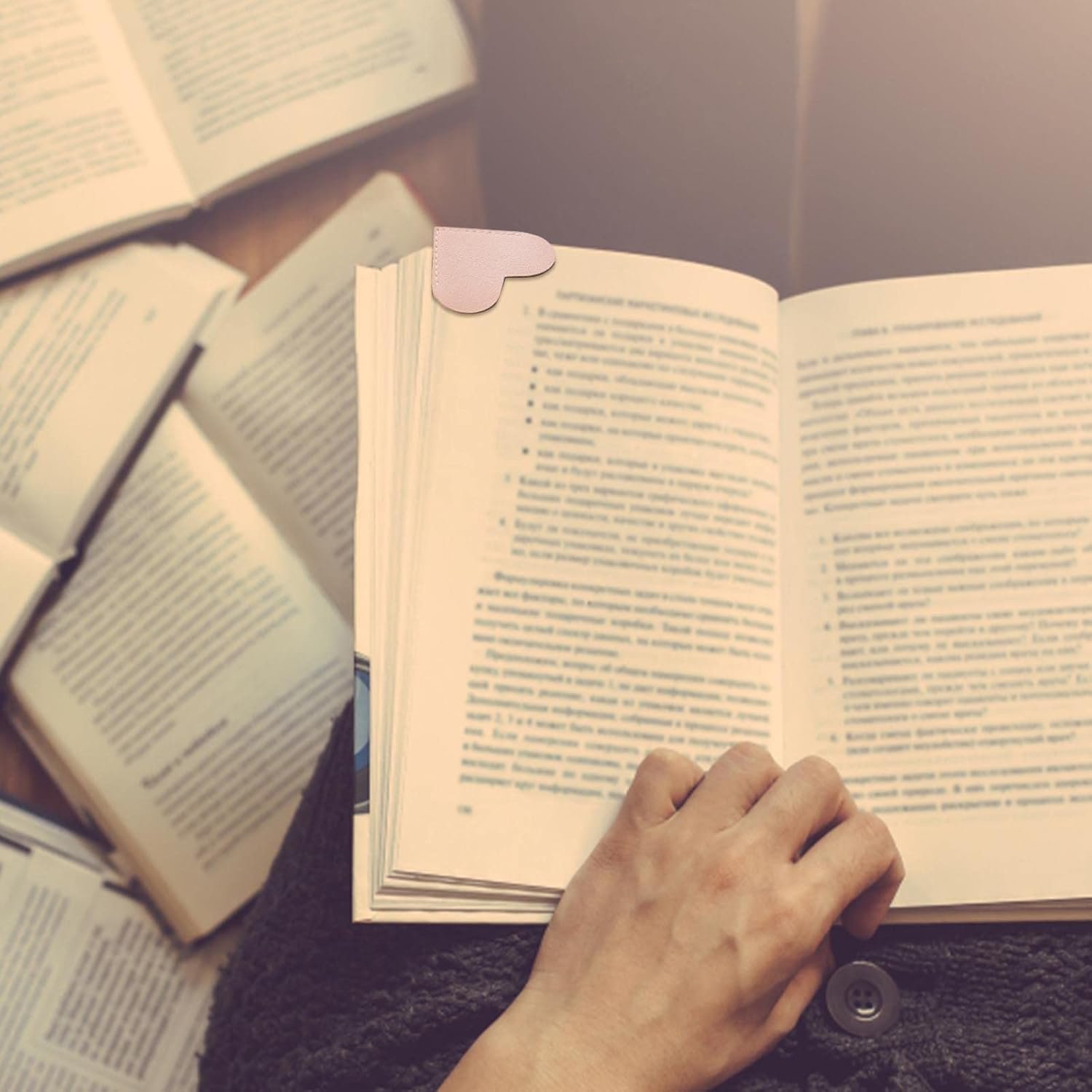 Leather Heart Bookmarks, Wayzton Corner Page Book Accessories for Women, Kids, Cute Handmade Reading Gifts - Image 5