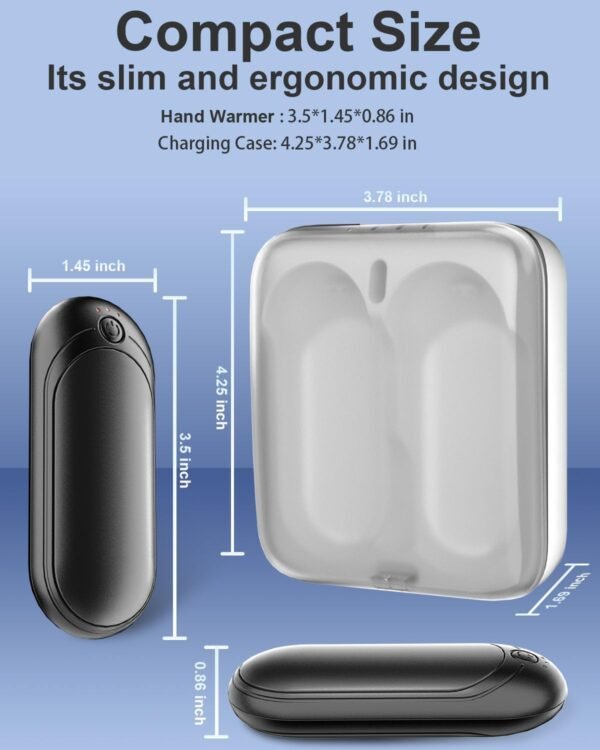 2 Pack 14000mAh Hand Warmers Rechargeable with AI Charging Case, Portable Electric Handwarmers, Reusable Pocket Heater Great for, Hunting, Golf, Camping, Raynauds, Christmas Outdoor, Women Men Gifts - Image 8