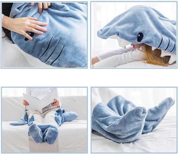 Shark Blanket Hoodie Onesie Adult & Kid, Wearable Shark Blanket, Shark Sleeping Bag, Soft Cozy Shark Onesie Costume - Image 9