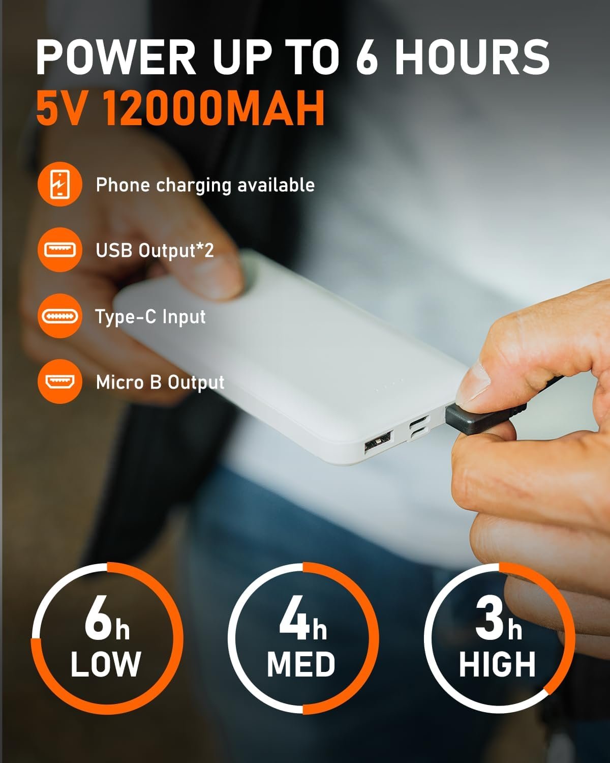 LABCOOL Heated Vest for Men Women with Ultra-Soft Microfleece, 12000mAh Battery Pack, USB Rechargeable Body Warmer - Image 5