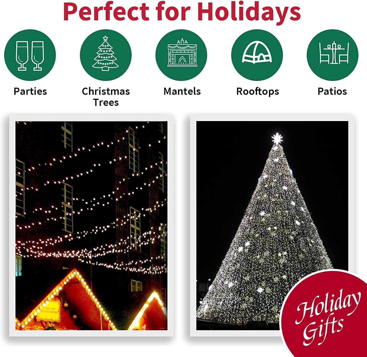 100 Mini LED Count White -String Lights - 21.6FT LED Christmas Lights, Mini led Lights for Indoor Outdoor Home Holiday Party Wedding Independence Day Decoration - Image 9