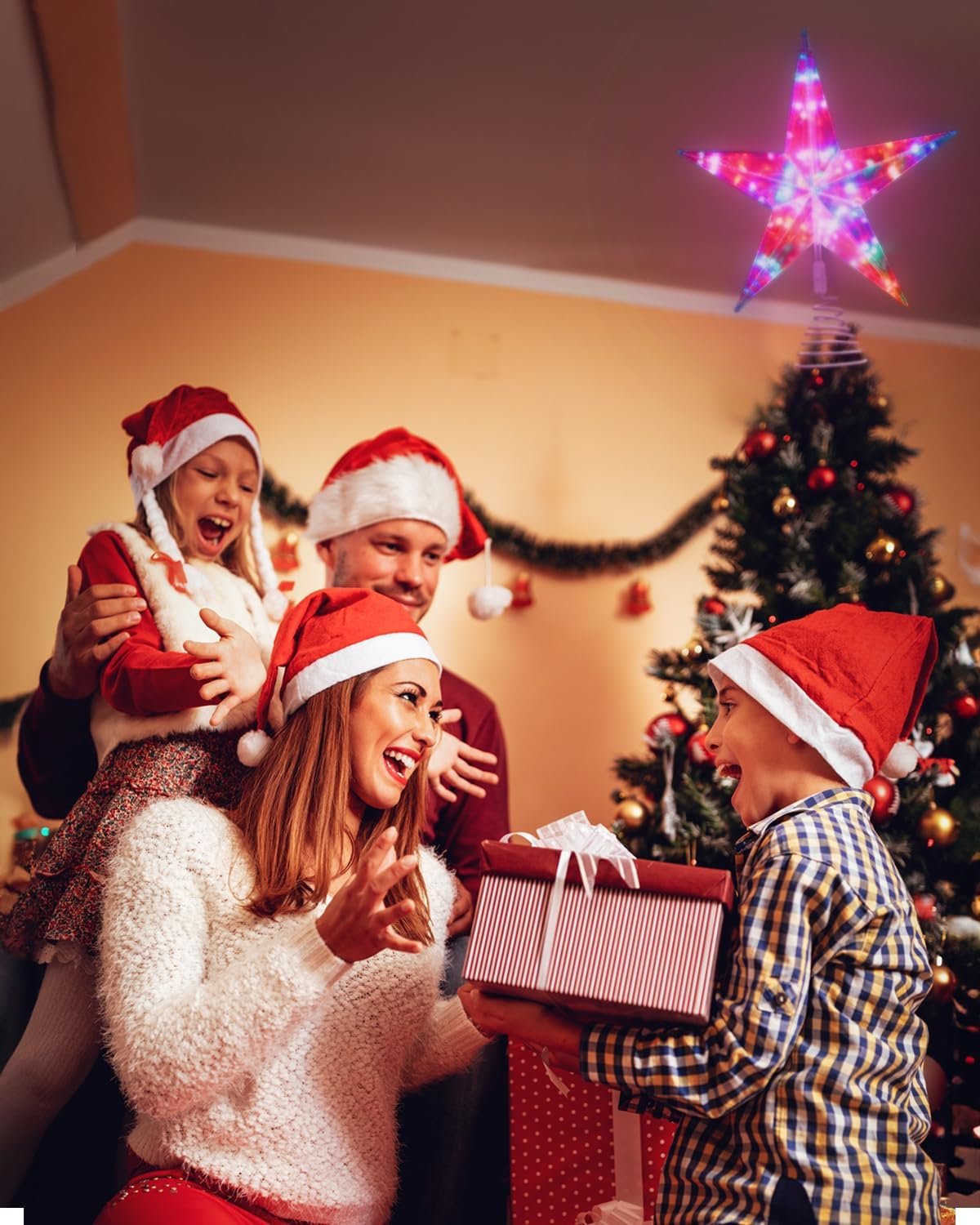 11.8" Christmas Tree Star with Smart APP&Remote, Smart Christmas Tree Toppers with Music, DIY, Dimmable, Timer, Color Changing Christmas Tree Star Topper Lighted Decorate to Holiday,Indoor - Image 7