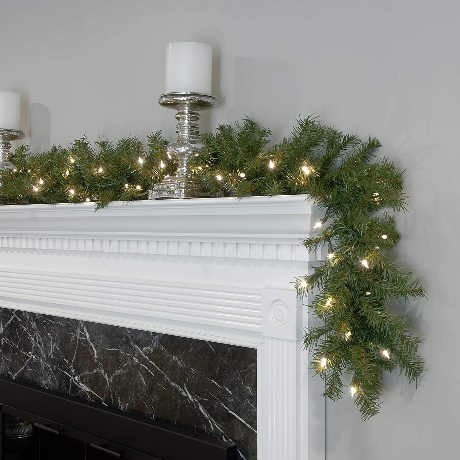 National Tree Company Pre-Lit Artificial Christmas Garland, Green, Norwood Fir, White Lights, Battery Operated, Christmas Collection, 9 Feet - Image 3