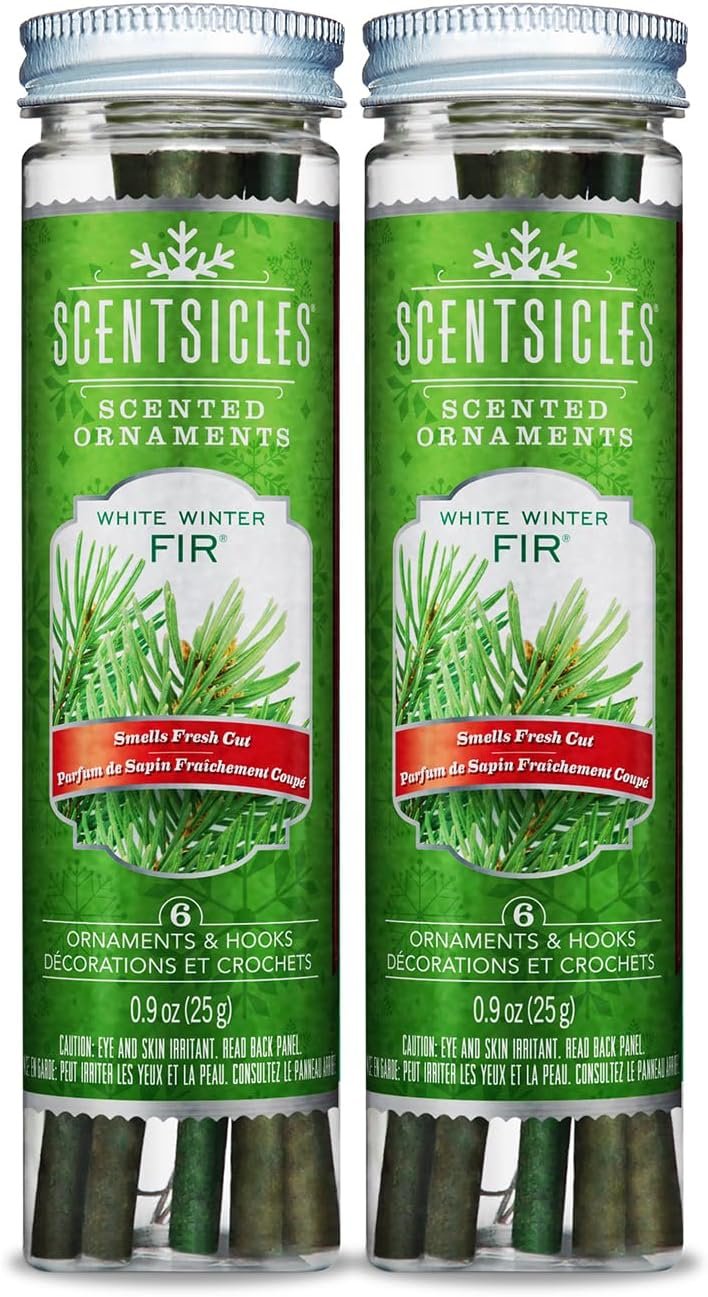 Scentsicles White Winter Fir Scented Christmas Tree Ornaments - 2 Bottles (12 Sticks Total) - Image 2