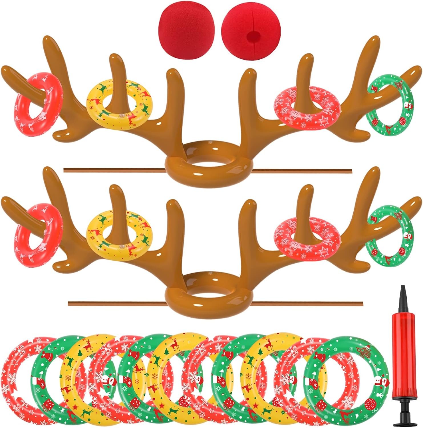 Christmas Games, Inflatable Reindeer Antler Ring Toss Game, Christmas Party Games for Kids Adults, Fun Xmas Gifts Carnival Holiday Party Games for Family - Image 2