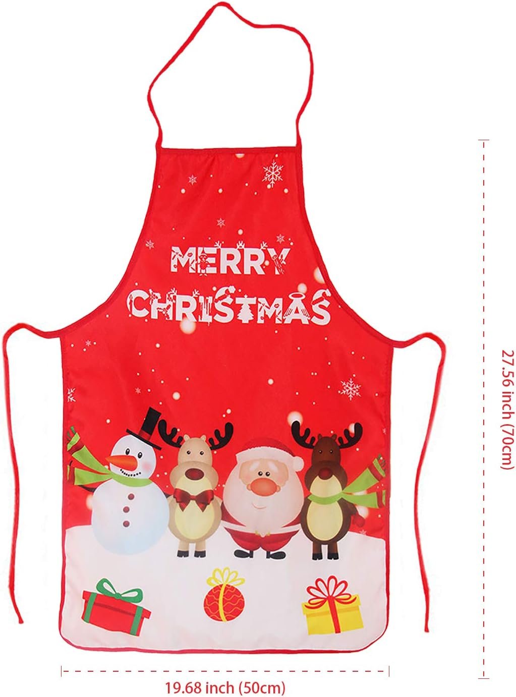 2 Pack Chistmas Apron, Holiday Kitchen Apron Christmas Santa Claus/Elk/Snowman Style Decoration Apron for Christmas Dinner Party Cooking Baking Crafting House Cleaning Kitchen - Image 8