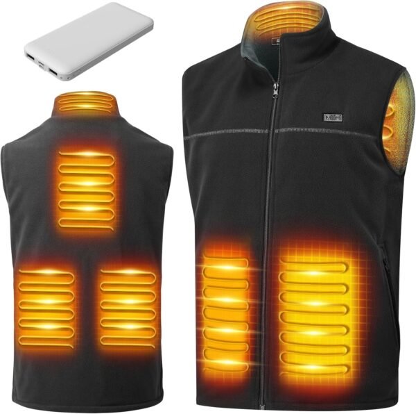 LABCOOL Heated Vest for Men Women with Ultra-Soft Microfleece, 12000mAh Battery Pack, USB Rechargeable Body Warmer - Image 2