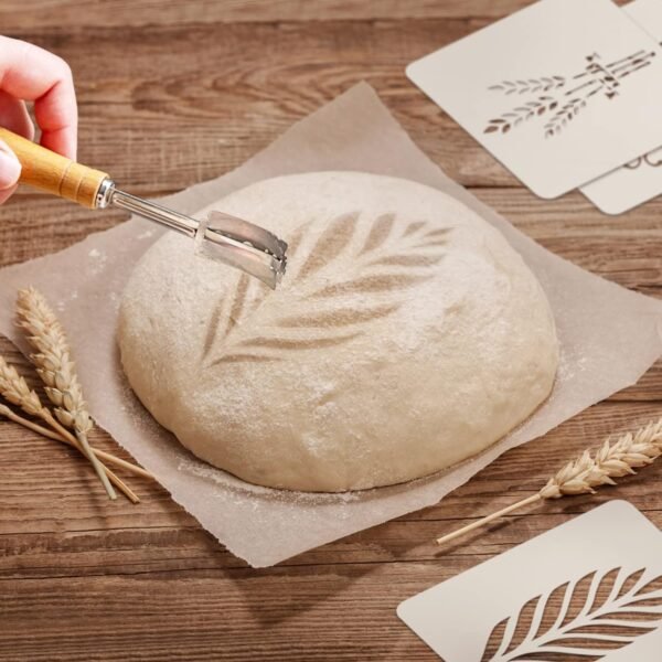 Banneton Bread Proofing Basket Set, 9 Inch Round &10 Inch Oval Sourdough Bread Baking Supplies with Linen Liner, Bread Lame, Silicone Bread Sling,Bowl Scraper,Bread Making Tools,Dough Scraper Kit - Image 8