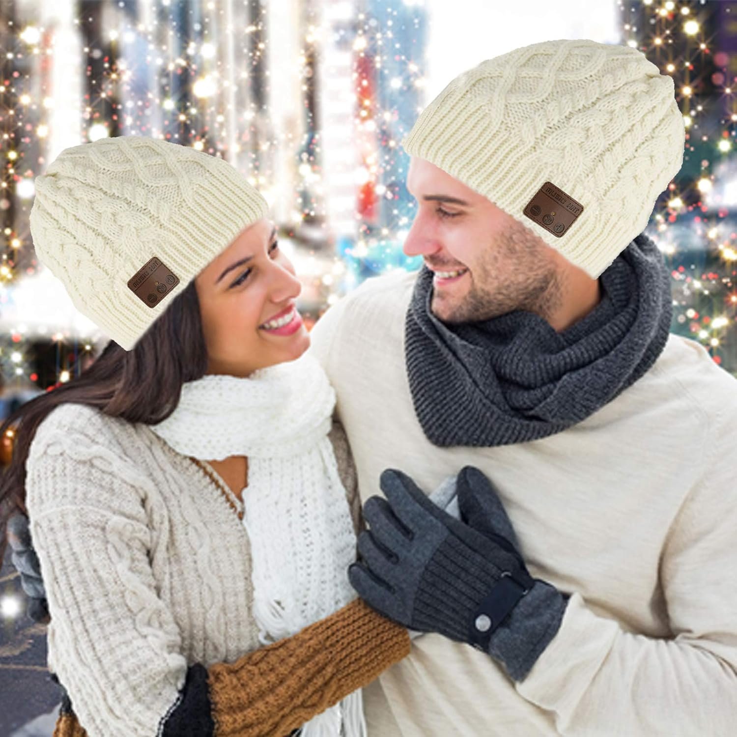 Wireless Beanie Hat Women Beanie Headphones V5.0 Wireless Beanie Headset Winter Cap Over Ear Music Handsfree Outdoor Sports Earphones with Mic Speaker Unisex Men Boys beanie hat - Image 4
