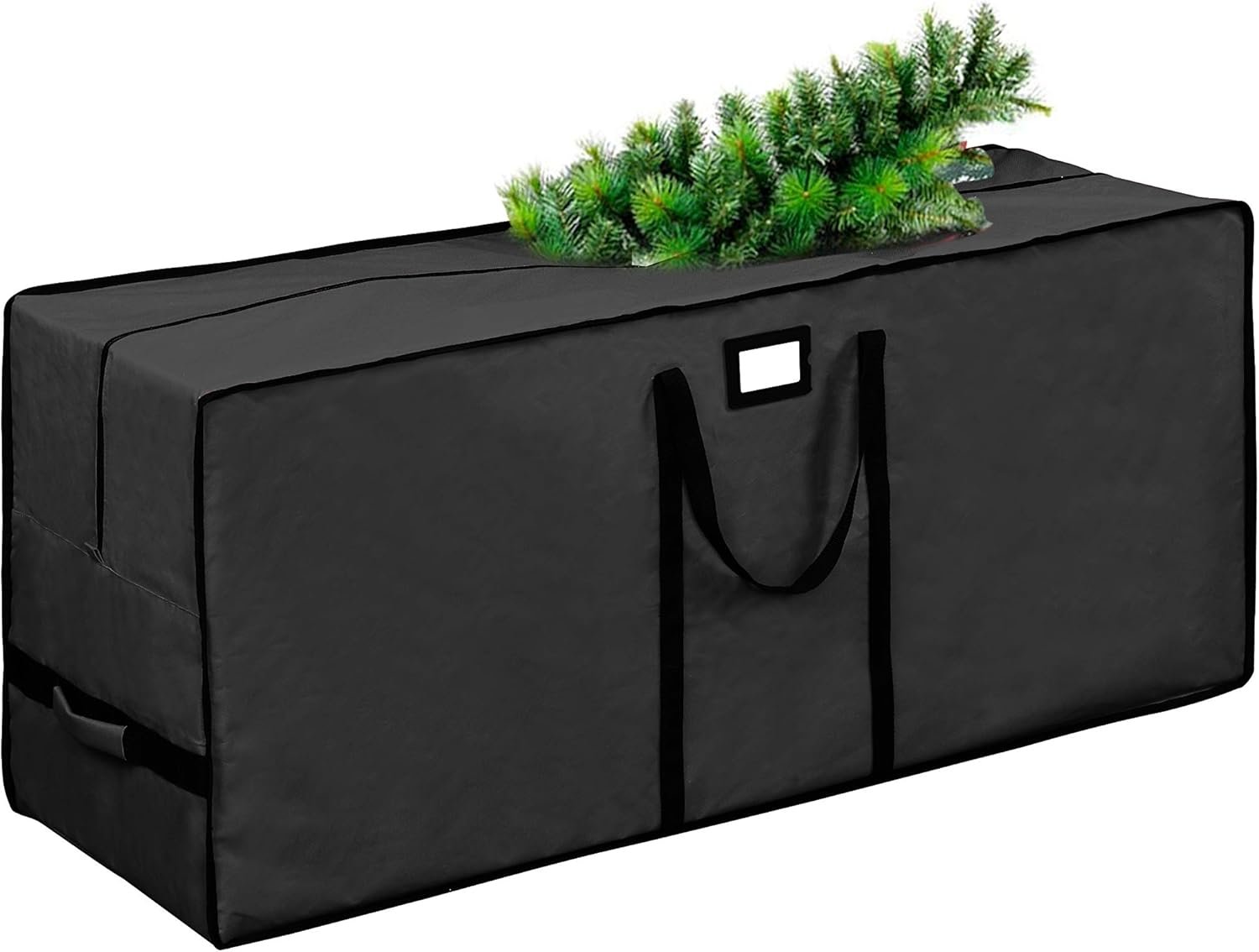 Tree Storage Bag, Waterproof Christmas Tree Storage, Fits Up to 7.5 ft Tall Artificial Disassembled Trees,Extra Large Heavy Duty Storage Container with Handles (Black, 47"x15"x20) - Image 2