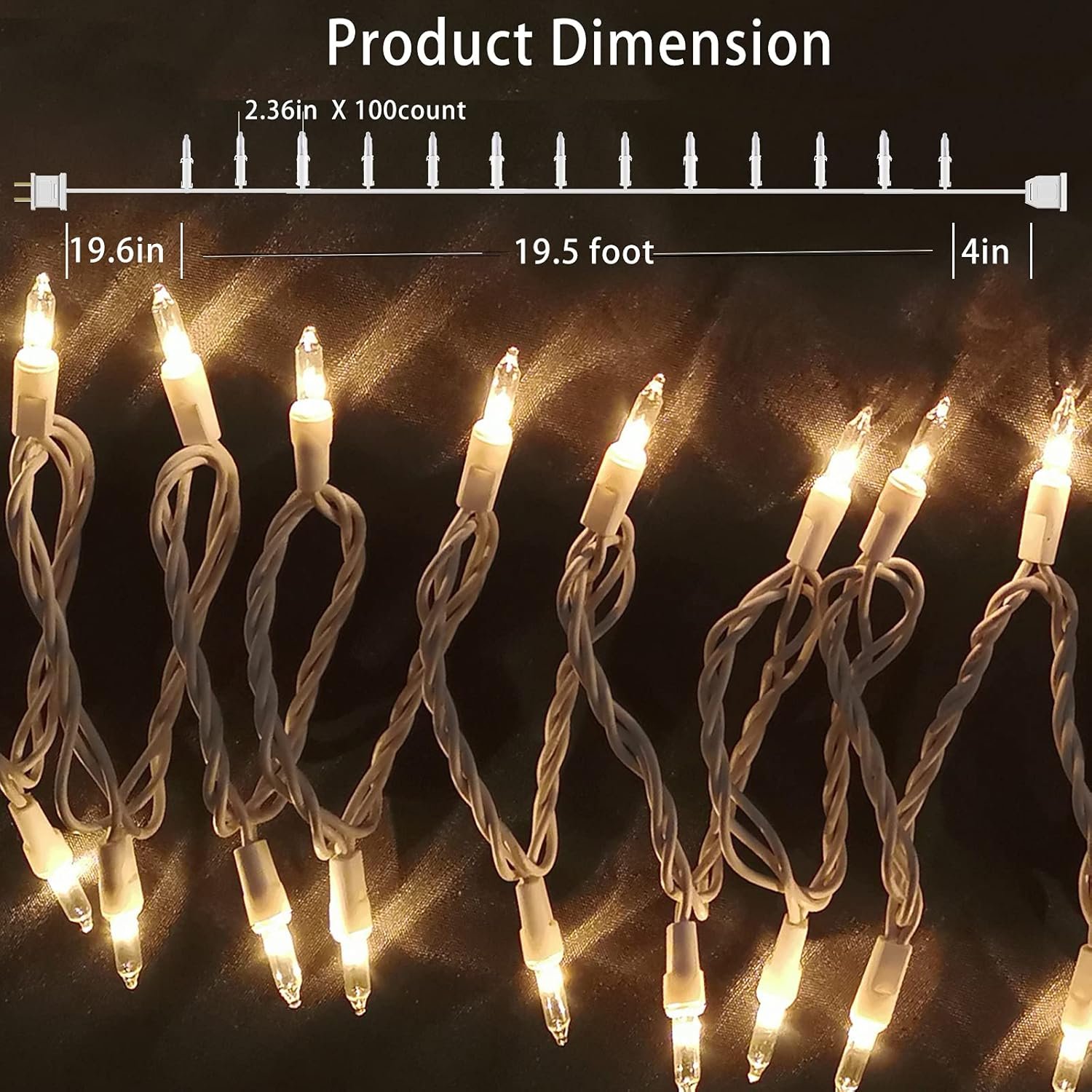 Christmas Lights 100 Count Mini Clear Lights 21ft White Wire Christmas Tree String Lights Set for Outdoor Indoor Christmas Decorations Wedding Decorations Valentines Day Decor,UL Certified (21feet) - Image 3