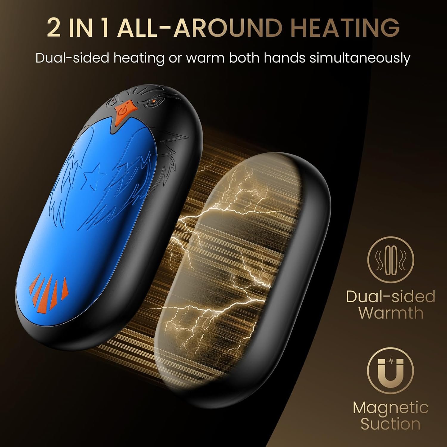 Magnetic Hand Warmers Rechargeable 2 Pack, Ergonomic Electric Hand Warmer, Up to 24hrs, Pocket Size Handwarmers,Warm Gifts for Raynauds, Golf, Men Women - Image 4