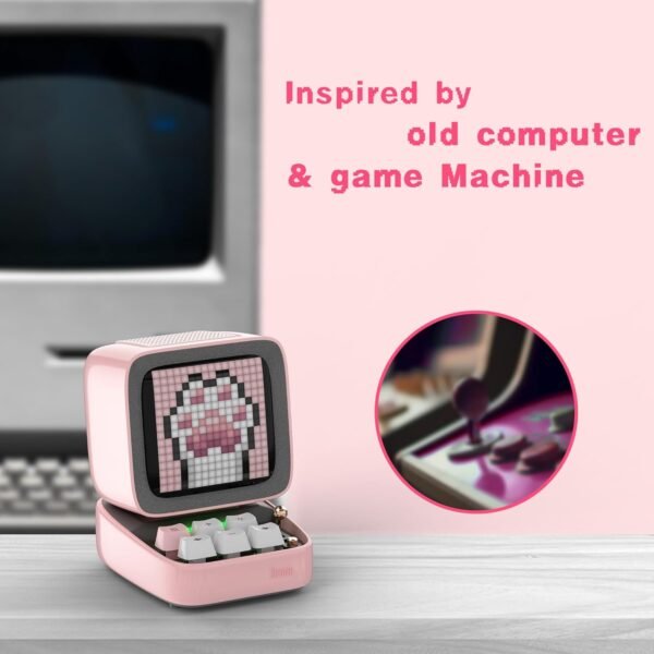 Divoom Ditoopro Pixel Art Speaker, Retro Bluetooth Speaker Loud, DIY App Controlled Gadget, Cute Desk Accessories, Unique Gift for Birthdays, Graduation, Pink - Image 4