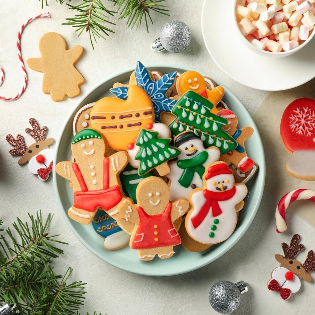 Christmas Cookie Cutter Set,18 Piece Stainless Steel Winter Christmas Cookie Cutters Shapes for Baking - Christmas Tree,Snowflake,Snowman,Gingerbread Man,Gingerbread Girl,Mitten - Image 6