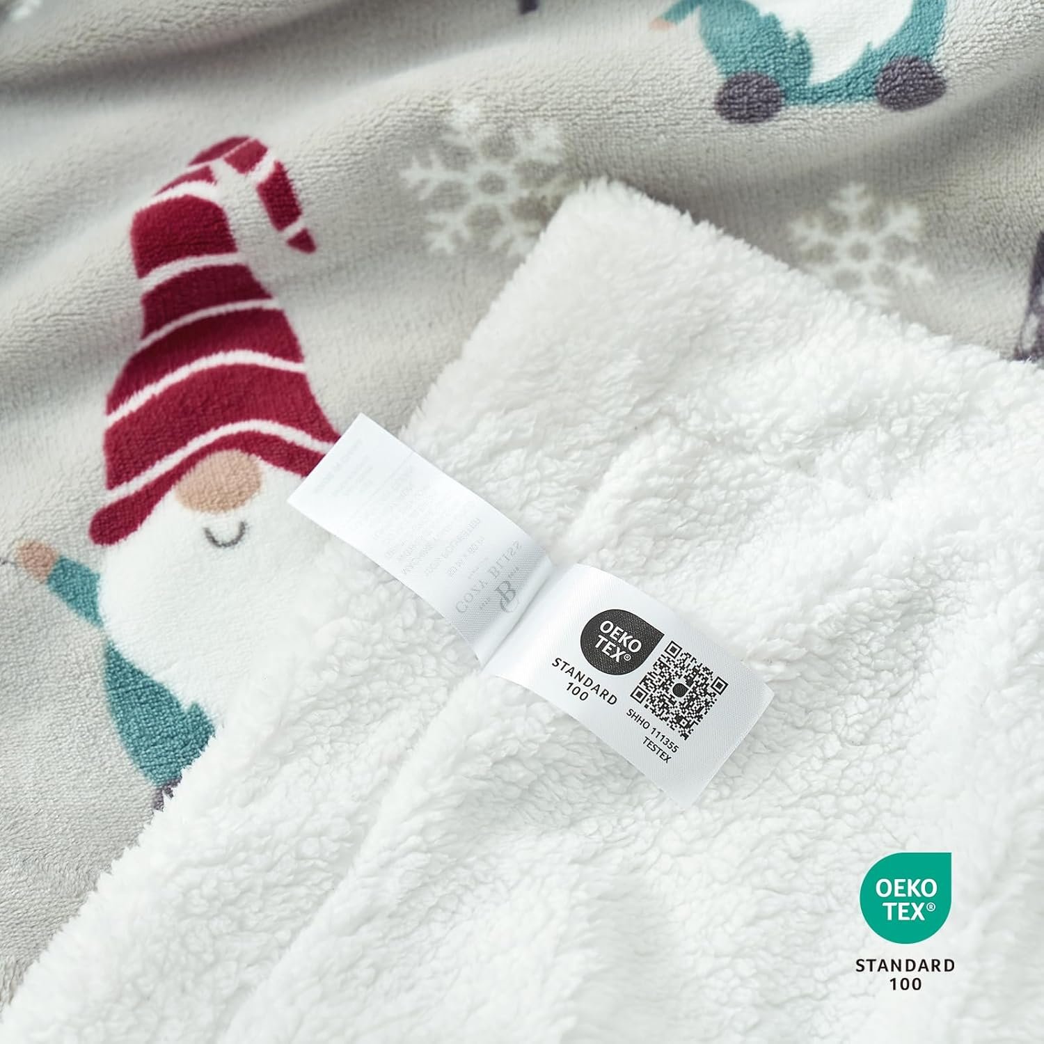Cozy Bliss Gnome Throw Blanket Christmas Sherpa Blanket Warm Reversible Plush Throw Blanket, Ultra Soft Cozy Throw Blanket for Couch, Sofa and Bed (Xmas Gnome, 50"x60") - Image 8