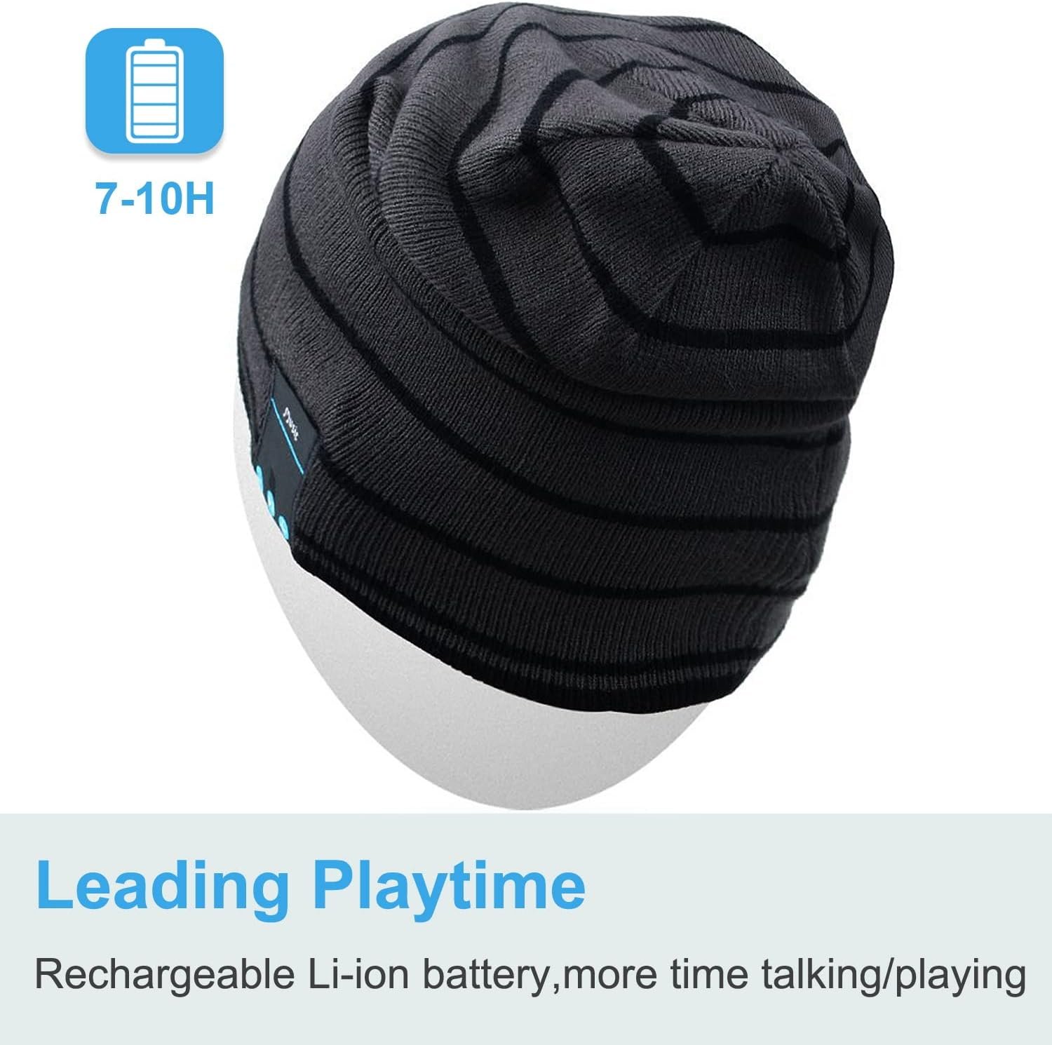 Rotibox Bluetooth Beanie Hat Wireless Headphone for Outdoor Sports Xmas Gifts - Image 5