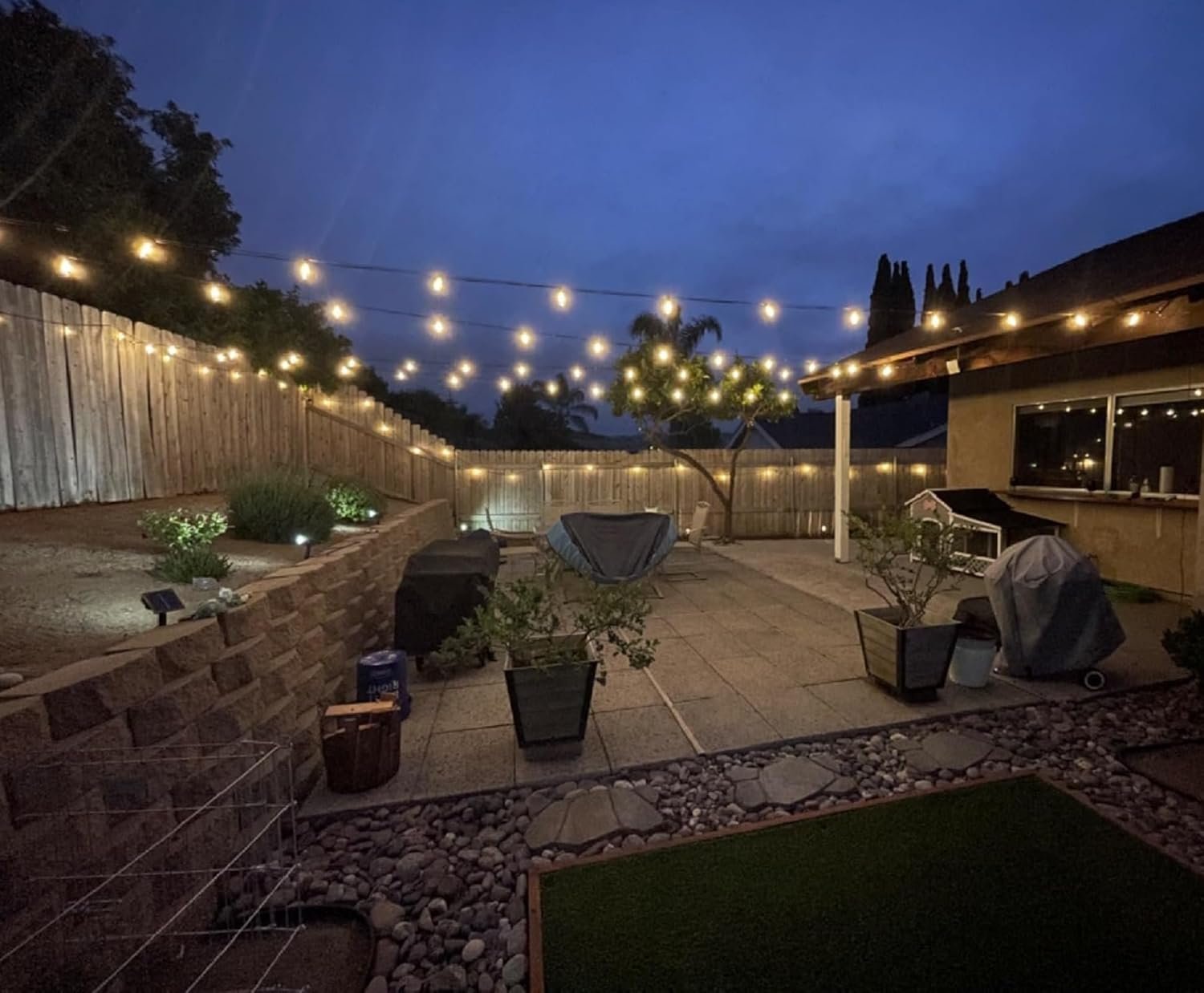 Outdoor String Lights Waterproof, 25 Feet Patio Lights with 13 ST38 Edison Bulbs(1 Sqare), Outside Hanging Decorative Lights for Porch, Blacony, Backyard, Bistro, Garden, 2700K - Image 10