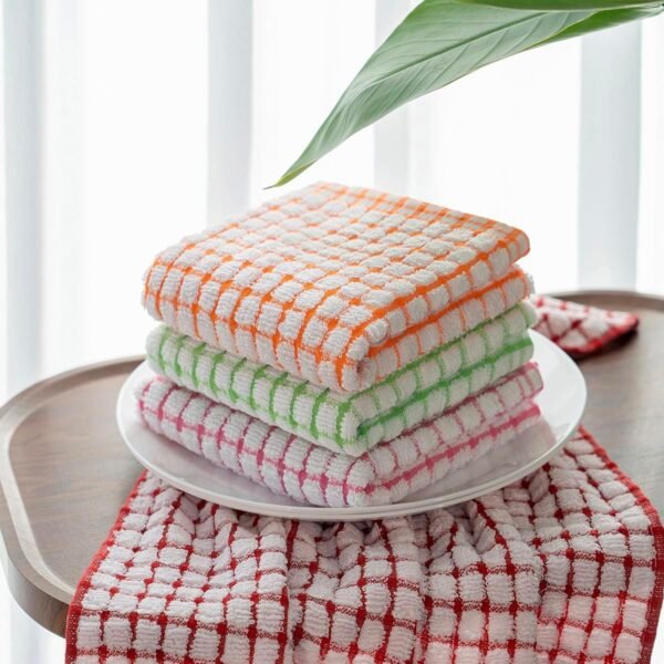 100% Cotton Kitchen Towels and Dishcloths Set, Set of 18 Kitchen Towels Set, 6Pcs 16 x 25 Inches and 12Pcs 12 x 12 Inches, Checkered Designed, Super Soft and Absorbent Kitchen Towels Sets - Image 5