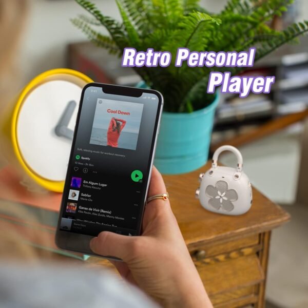 DOSS Candy Cute Bluetooth Speaker, Mini Portable Speaker with Mighty Sound, Retro Stylish Design, Adorable Speaker for Room, Desk Decoration, Present for Minors, Women-Pink - Image 5