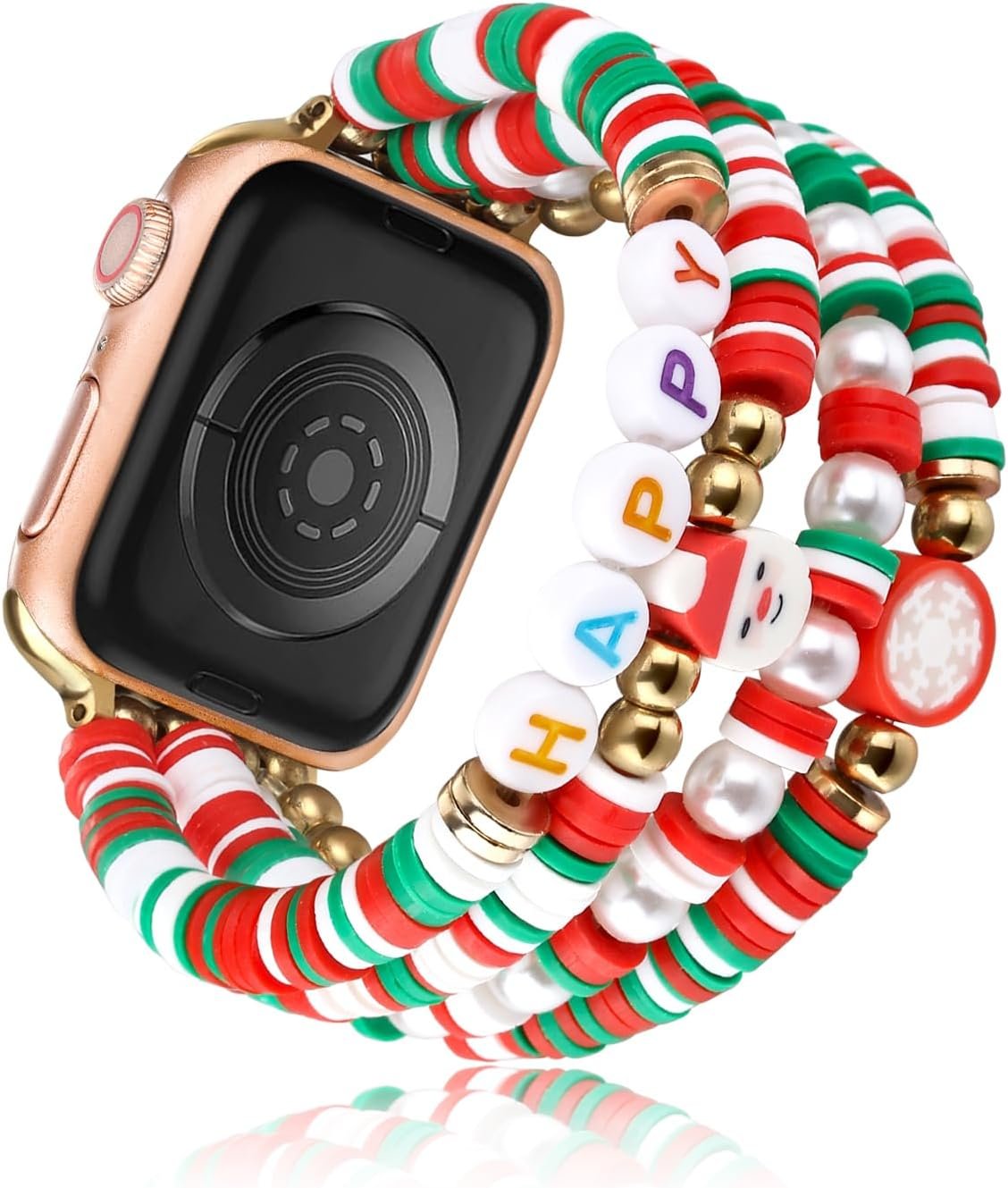 Natural Stone Beaded Bracelet Compatible with Apple Watch Band 38mm 40mm 41mm 42mm 44mm 45mm 46mm 49mm Women Series 10 9 8 7 SE Ultra 2 Series 6/5/4, Fashion Stretch Fancy Watch Strap for iWatch Band Series 3/2/1 - Image 2