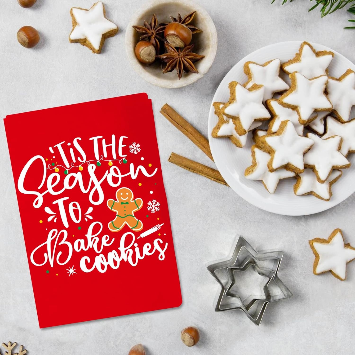 Funny Christmas Baking Apron for Women Men Adjustable Kitchen Cooking Aprons with 2 Pockets - Cute Christmas Aprons Gift for Bakers Mom Wife Husband Sister - Tis The Season to Bake Cookies - Image 5