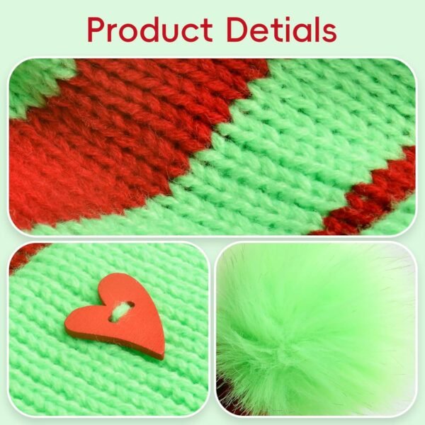 Knitted Santa Beanie Hat Christmas Knit Hat for Baby Kids Winter Warmer - Image 4