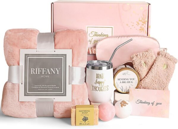 Birthday Gifts for Women, Self Care Gifts for Women, Gifts for Mom, Get Well Soon Care Package with Luxury Flannel Blanket, Christmas Relaxing Spa Box - Image 2